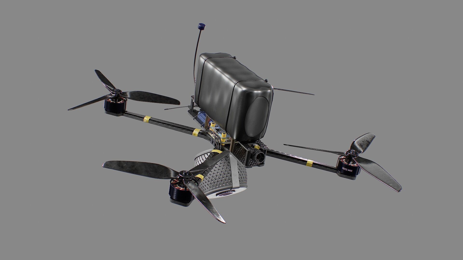 Combat FPV Drone  Kamikaze 7 Inches Low-poly 3D model_5