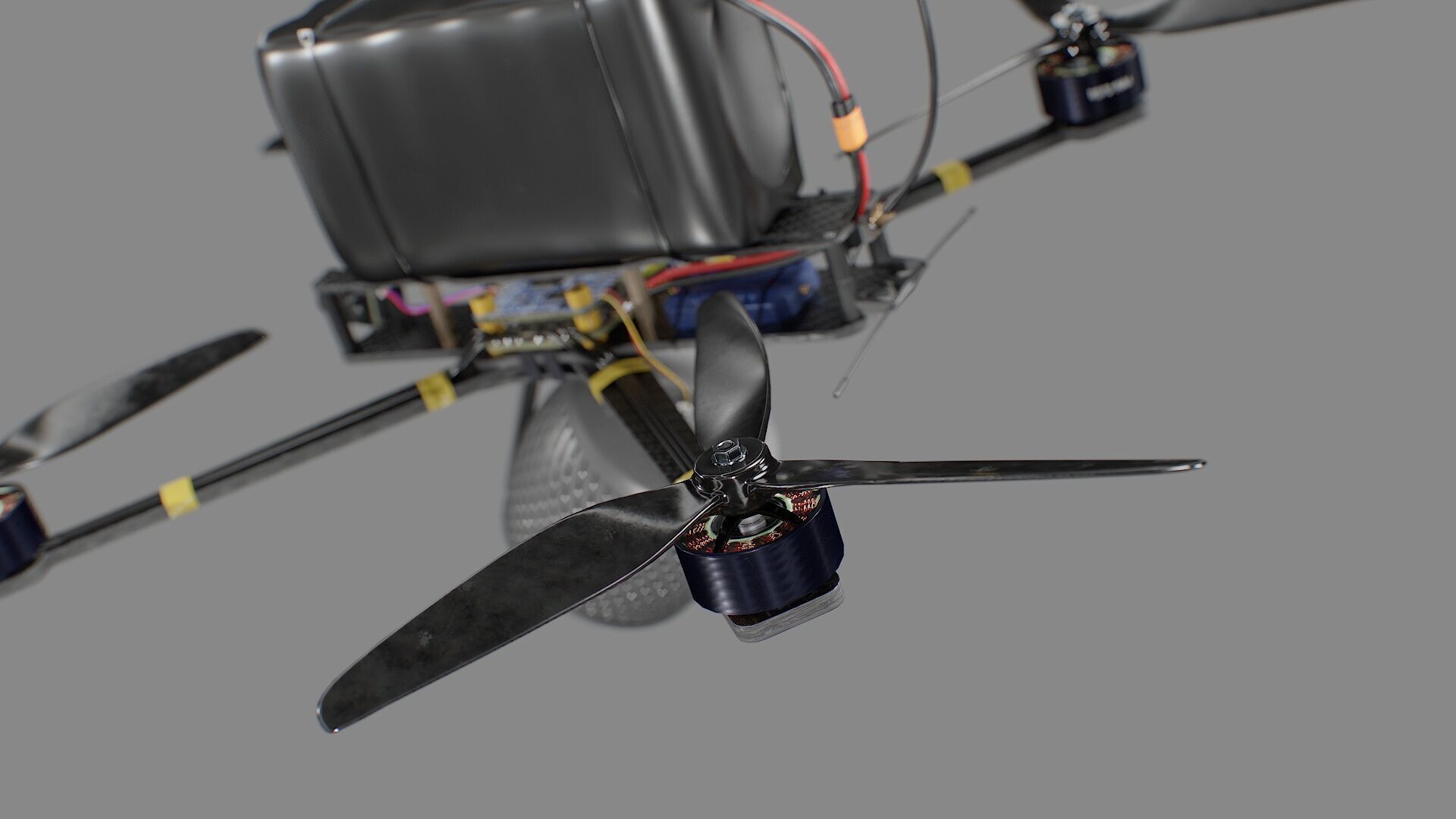 Combat FPV Drone  Kamikaze 7 Inches Low-poly 3D model_14