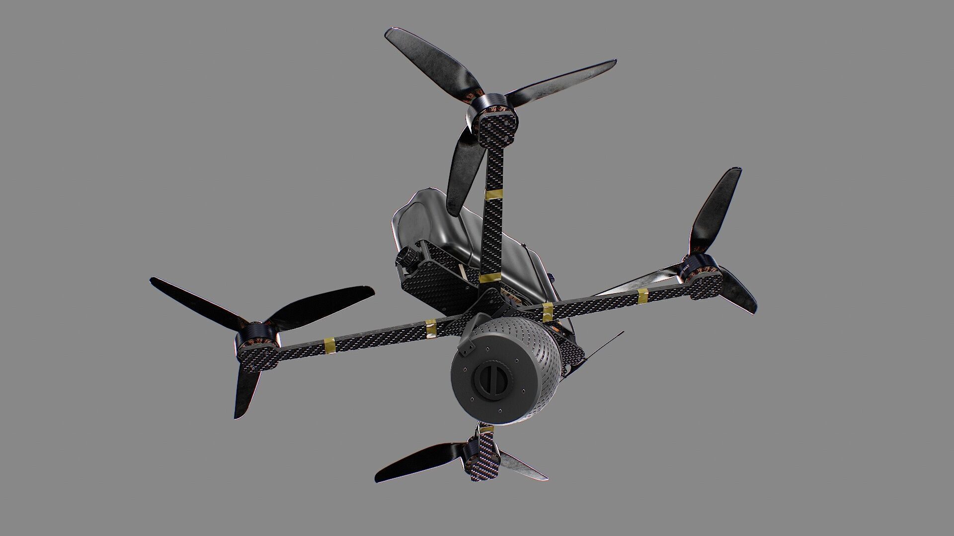 Combat FPV Drone  Kamikaze 7 Inches Low-poly 3D model_13