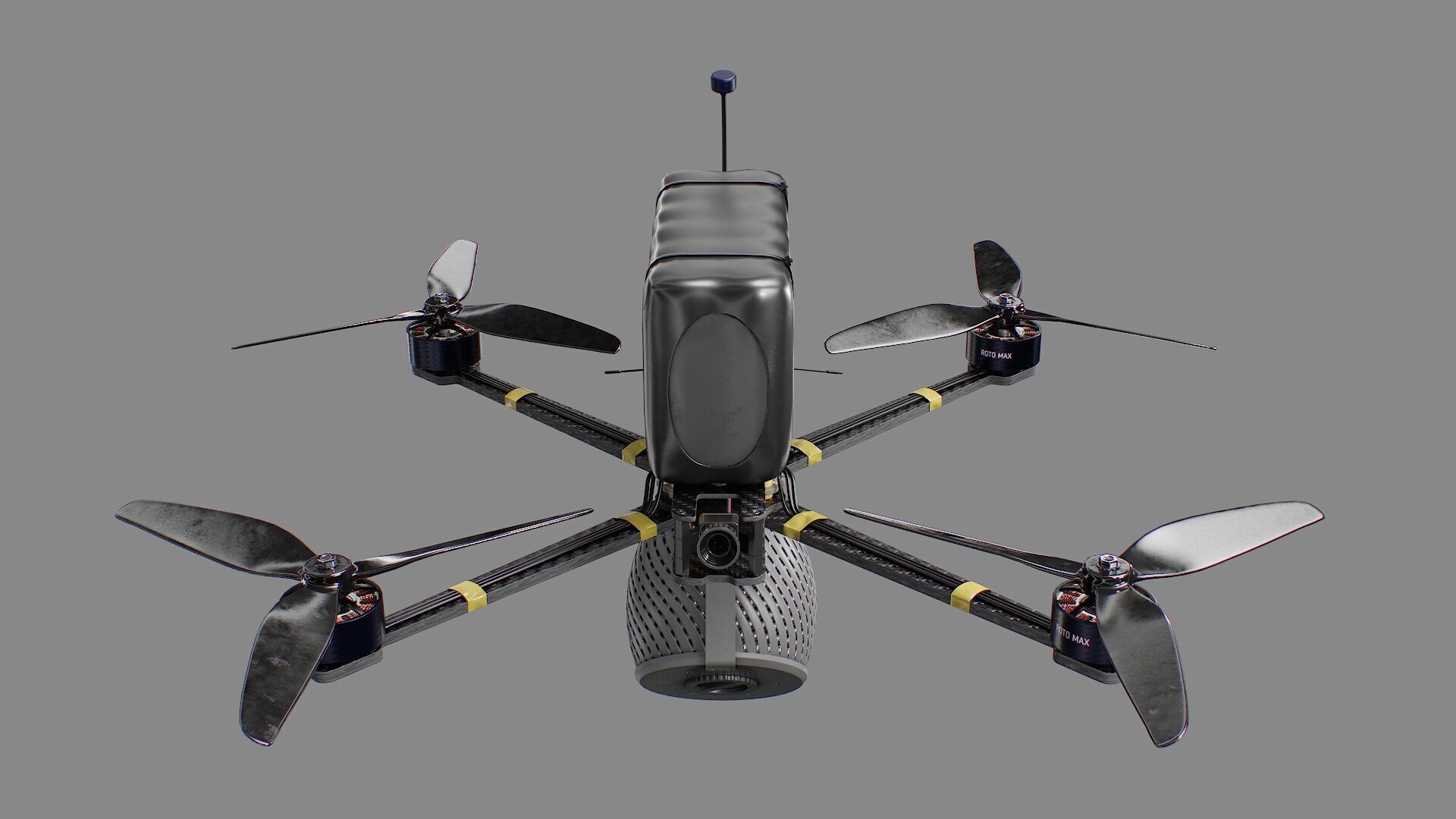 Combat FPV Drone  Kamikaze 7 Inches Low-poly 3D model_12