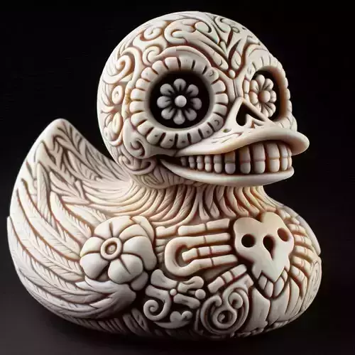 Skeletal Sugar Skull Duck