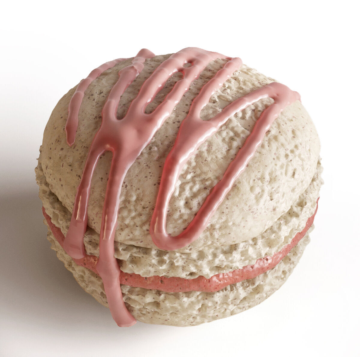 Macarons in box sweets food gift 3D model_10