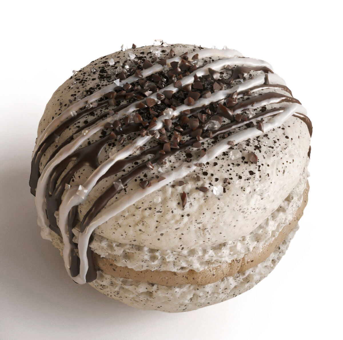 Macarons in box sweets food gift 3D model_7