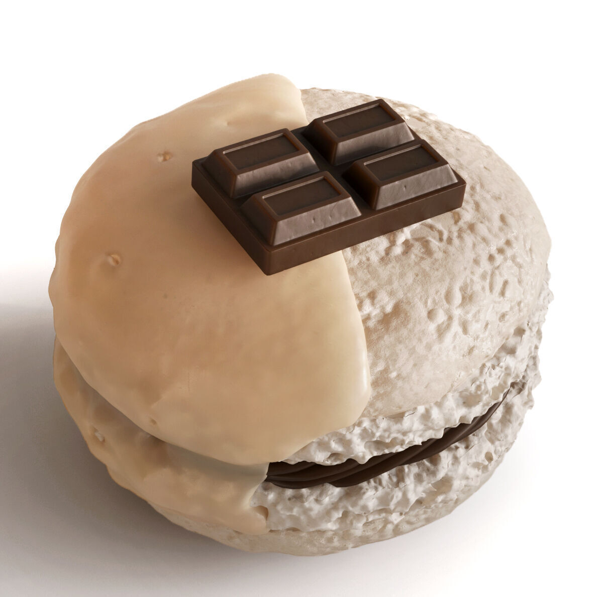 Macarons in box sweets food gift 3D model_12