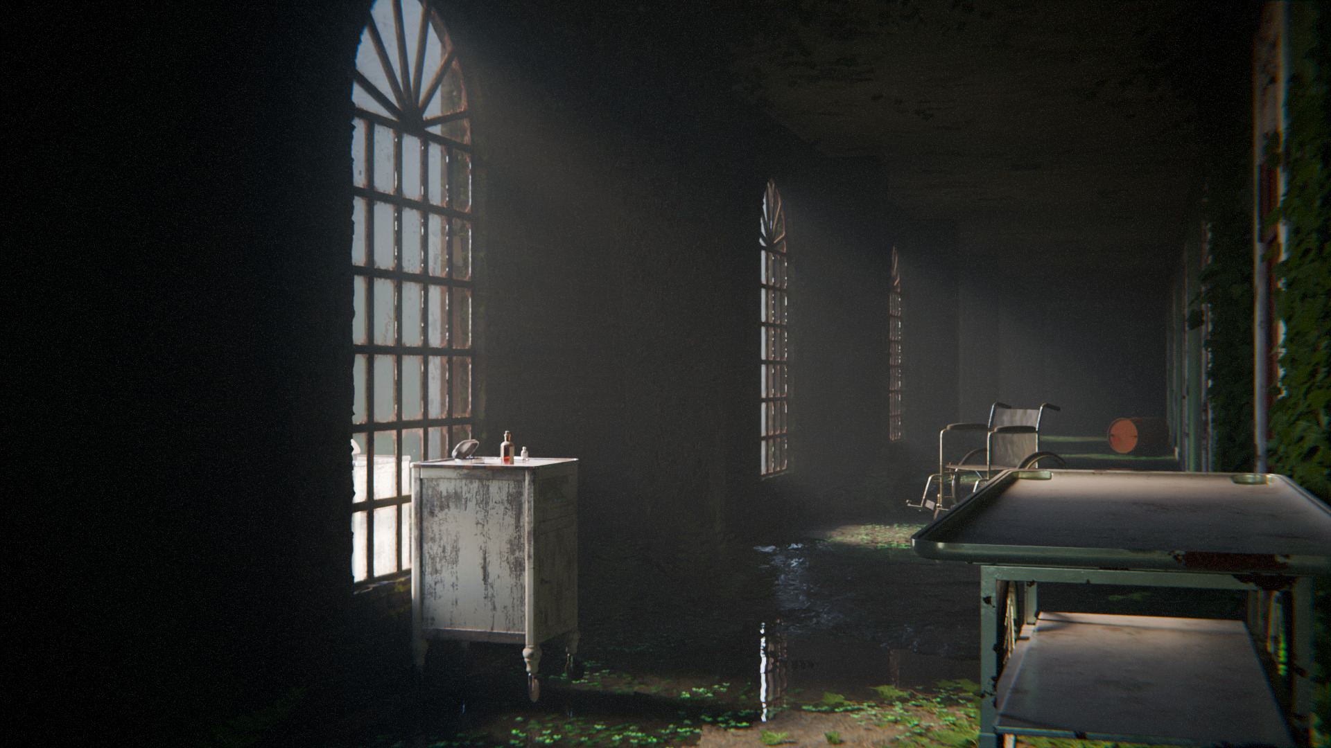 Old Hospital Corridor 3d Scene 3D model_7