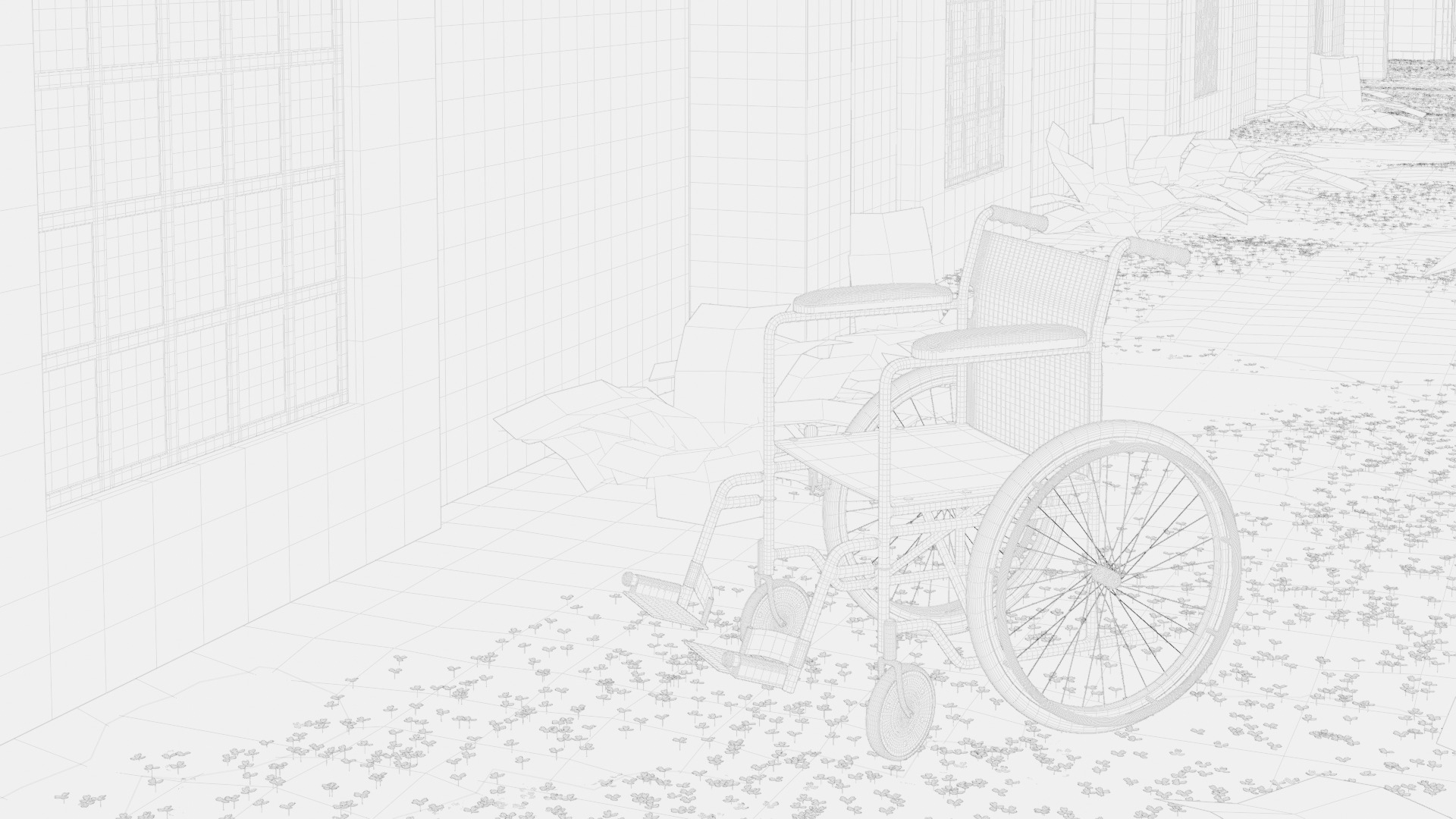 Old Hospital Corridor 3d Scene 3D model_12