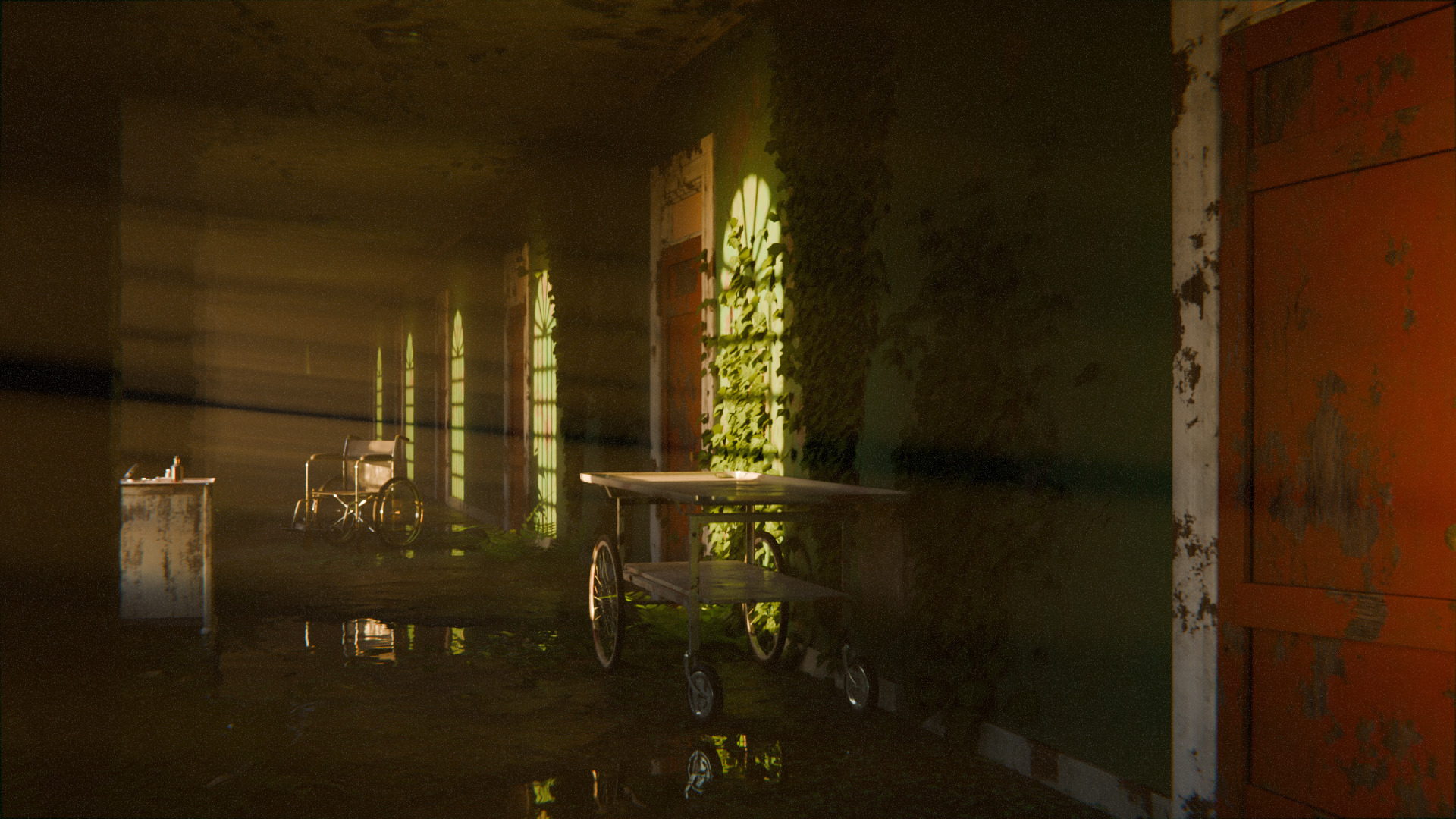 Old Hospital Corridor 3d Scene 3D model_4