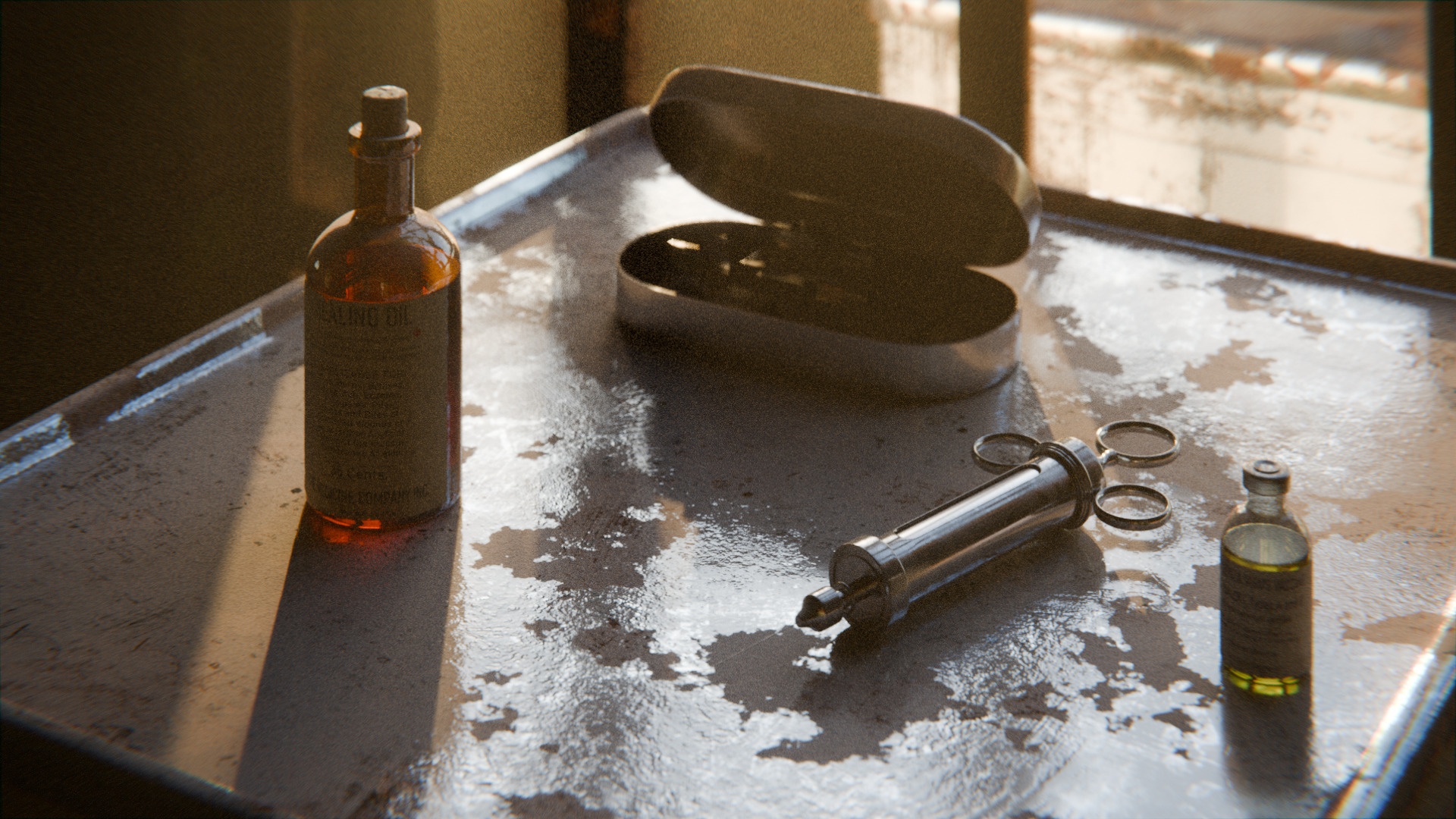 Old Hospital Corridor 3d Scene 3D model_1