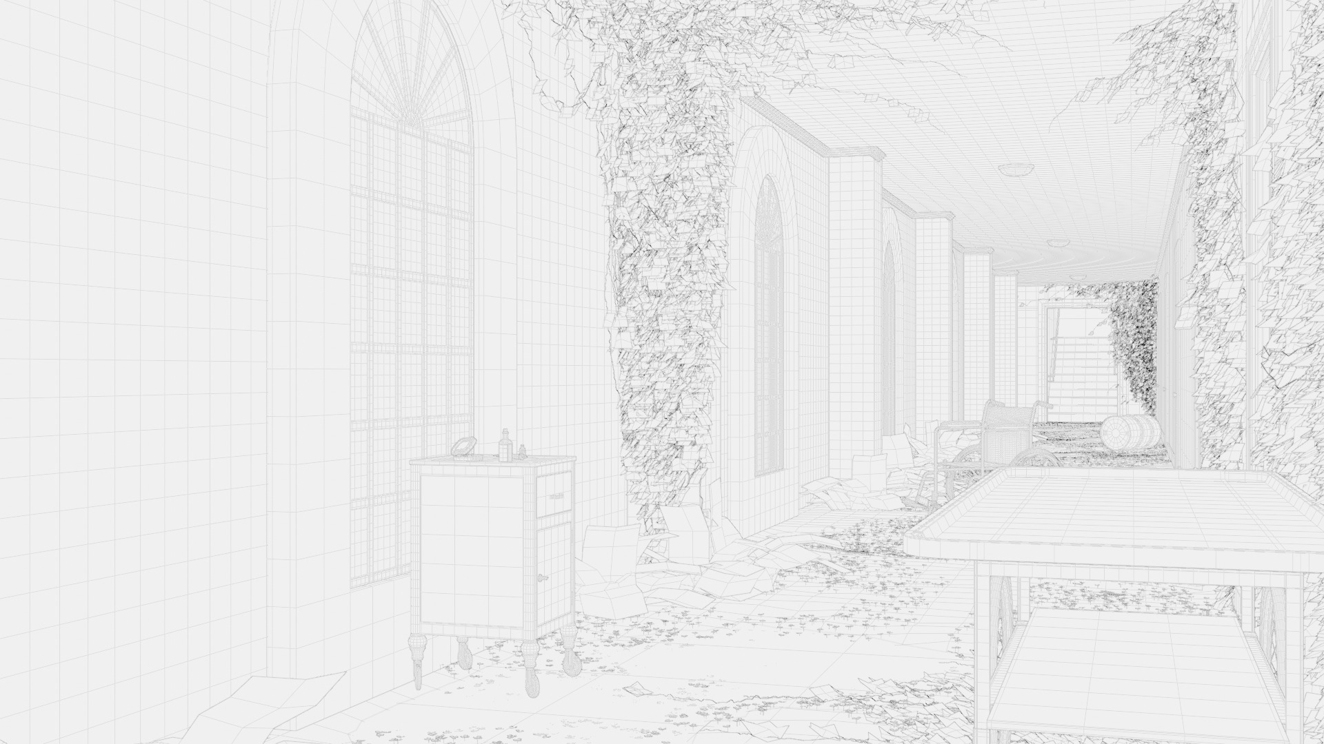 Old Hospital Corridor 3d Scene 3D model_15