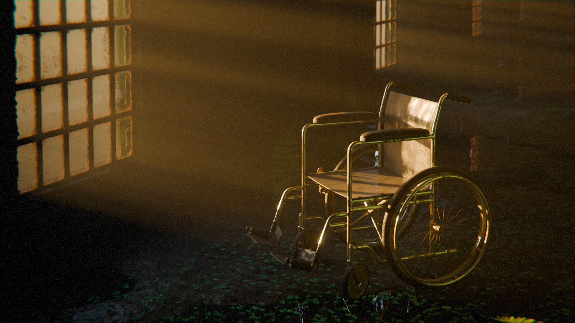 Old Hospital Corridor 3d Scene 3D model_3