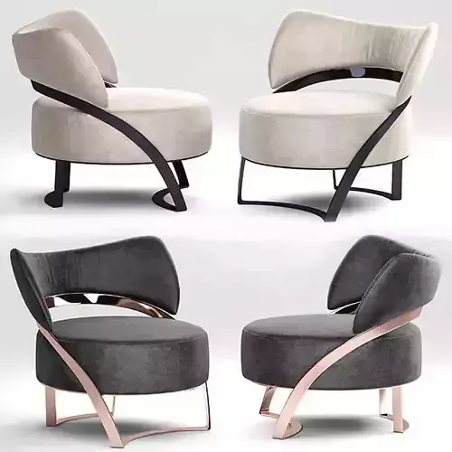 3D Model of Modern Accent Chairs