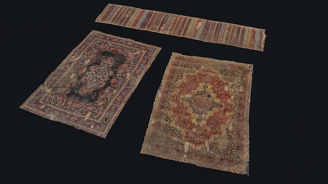 Persian Carpets 1 2 3 Low-poly 3D model