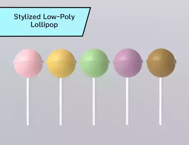 Stylized Low-Poly Lollipop