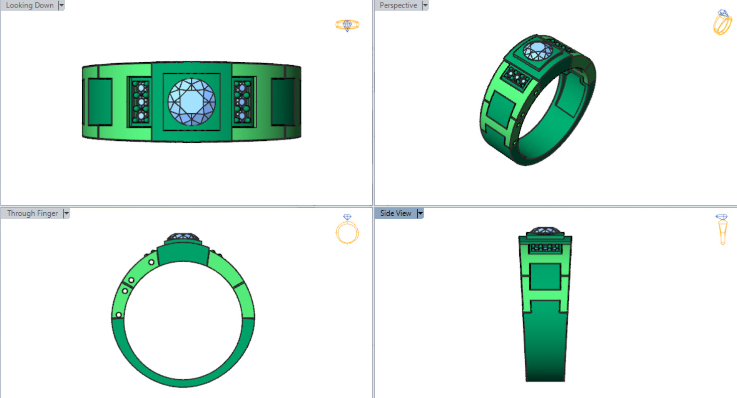 man diamond ring ror0030 3D print model_25