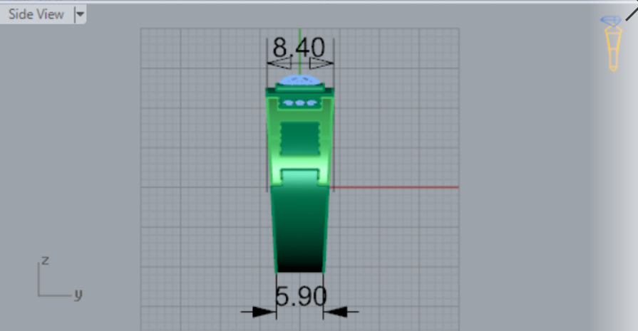 man diamond ring ror0030 3D print model_11
