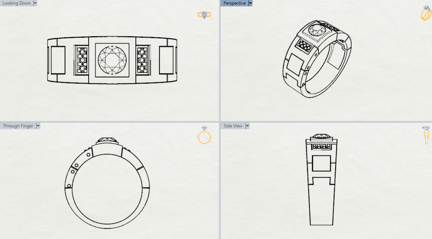 man diamond ring ror0030 3D print model_20