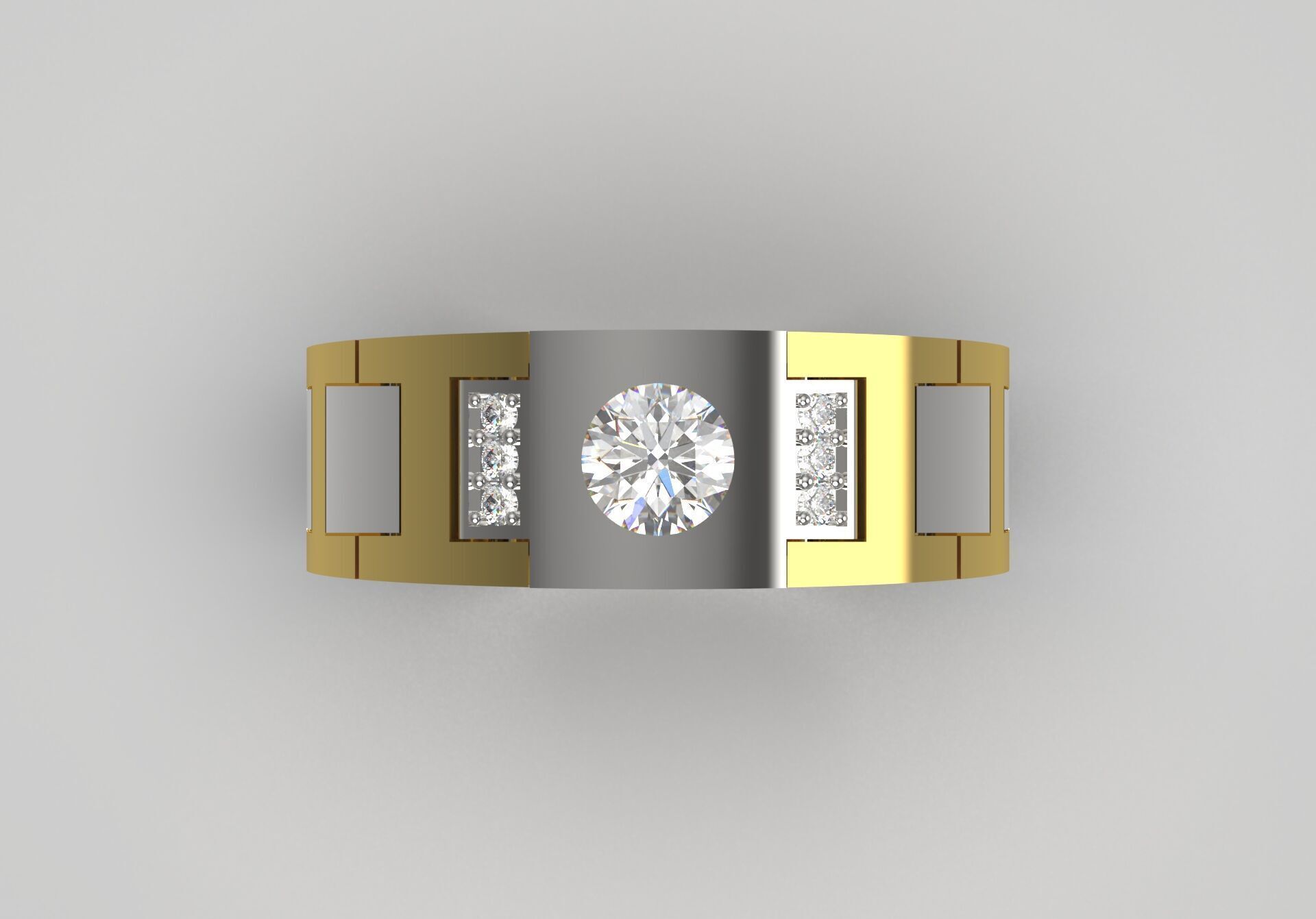 man diamond ring ror0030 3D print model_2