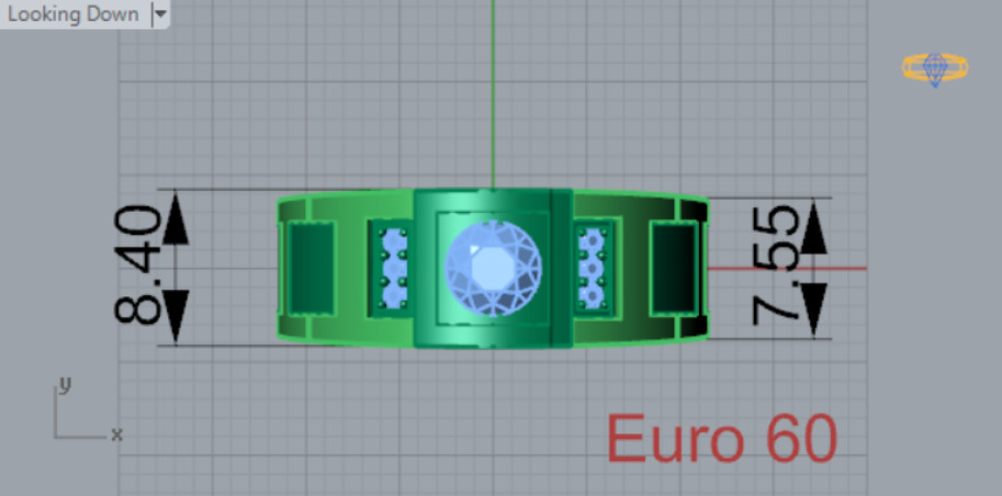 man diamond ring ror0030 3D print model_9