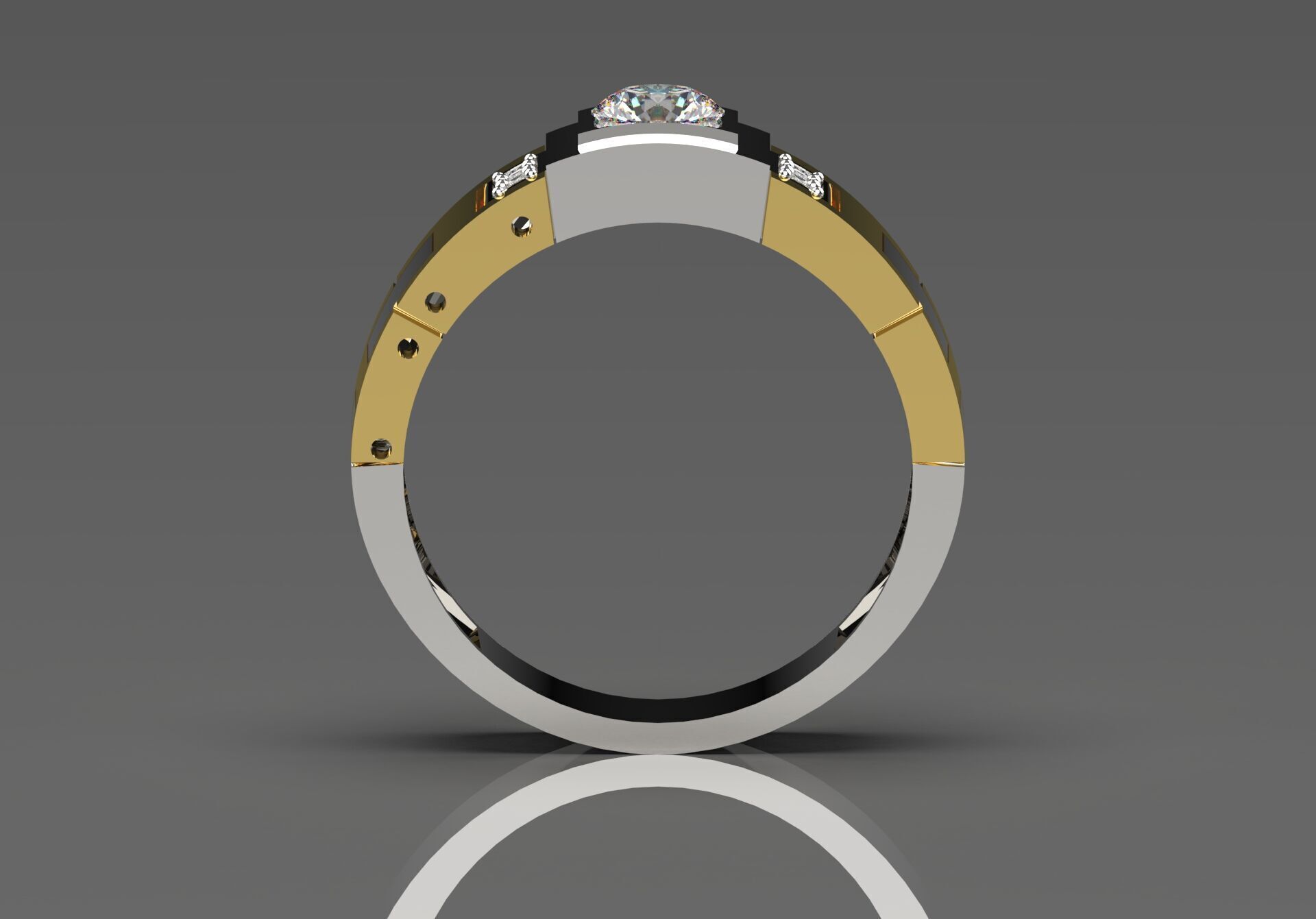 man diamond ring ror0030 3D print model_3