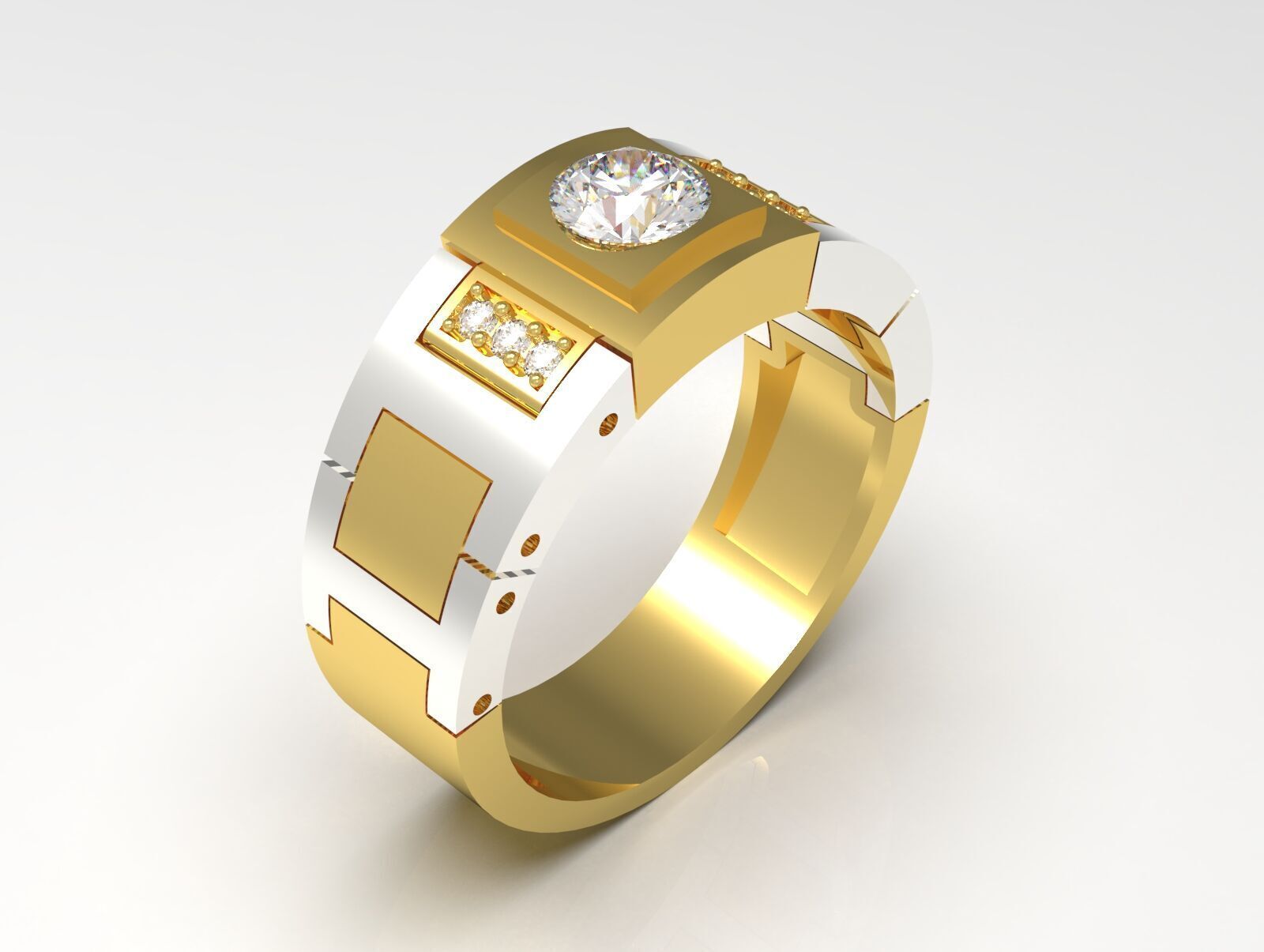 man diamond ring ror0030 3D print model_15