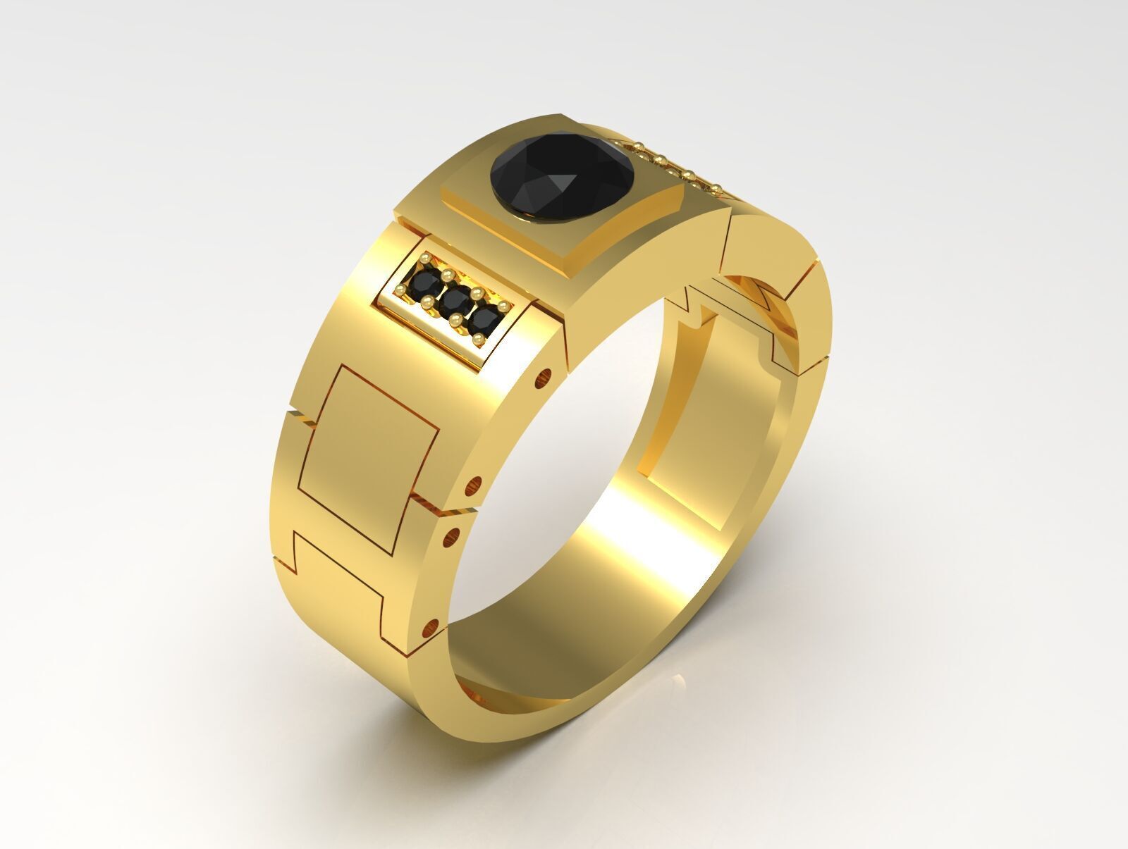 man diamond ring ror0030 3D print model_17