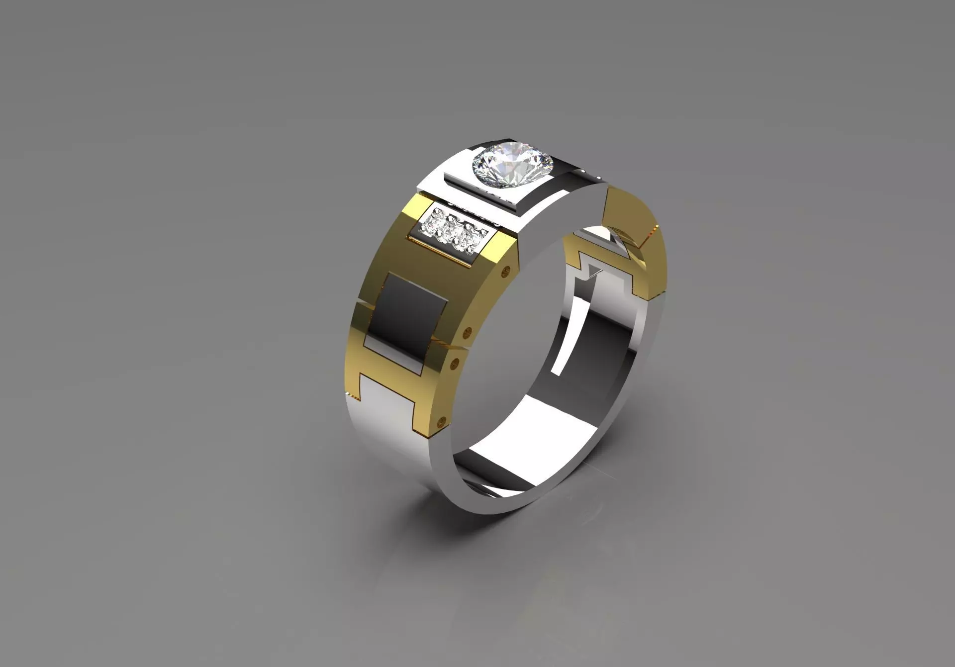 man diamond ring ror0030 3D print model_0