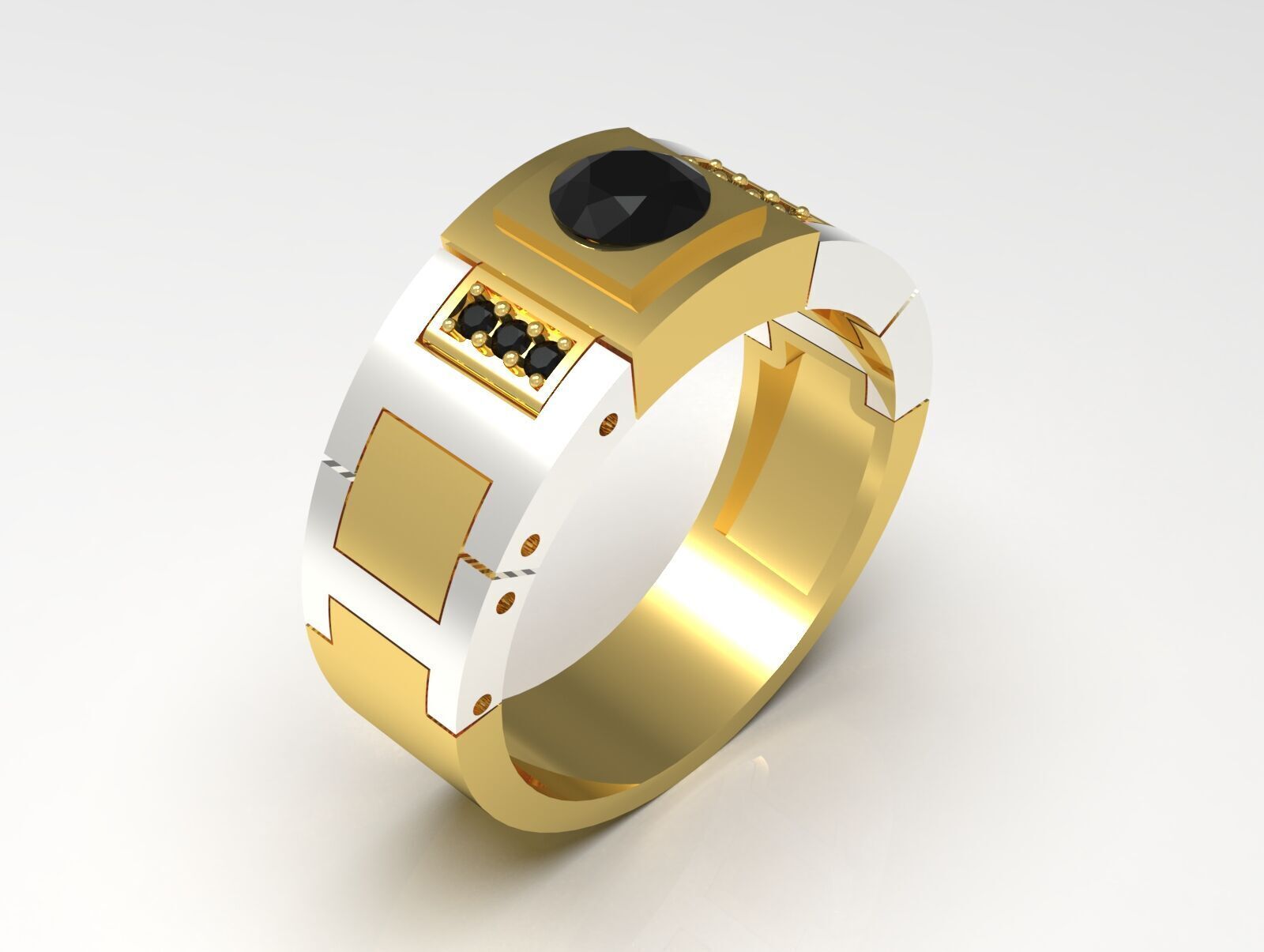 man diamond ring ror0030 3D print model_16