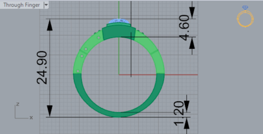 man diamond ring ror0030 3D print model_10