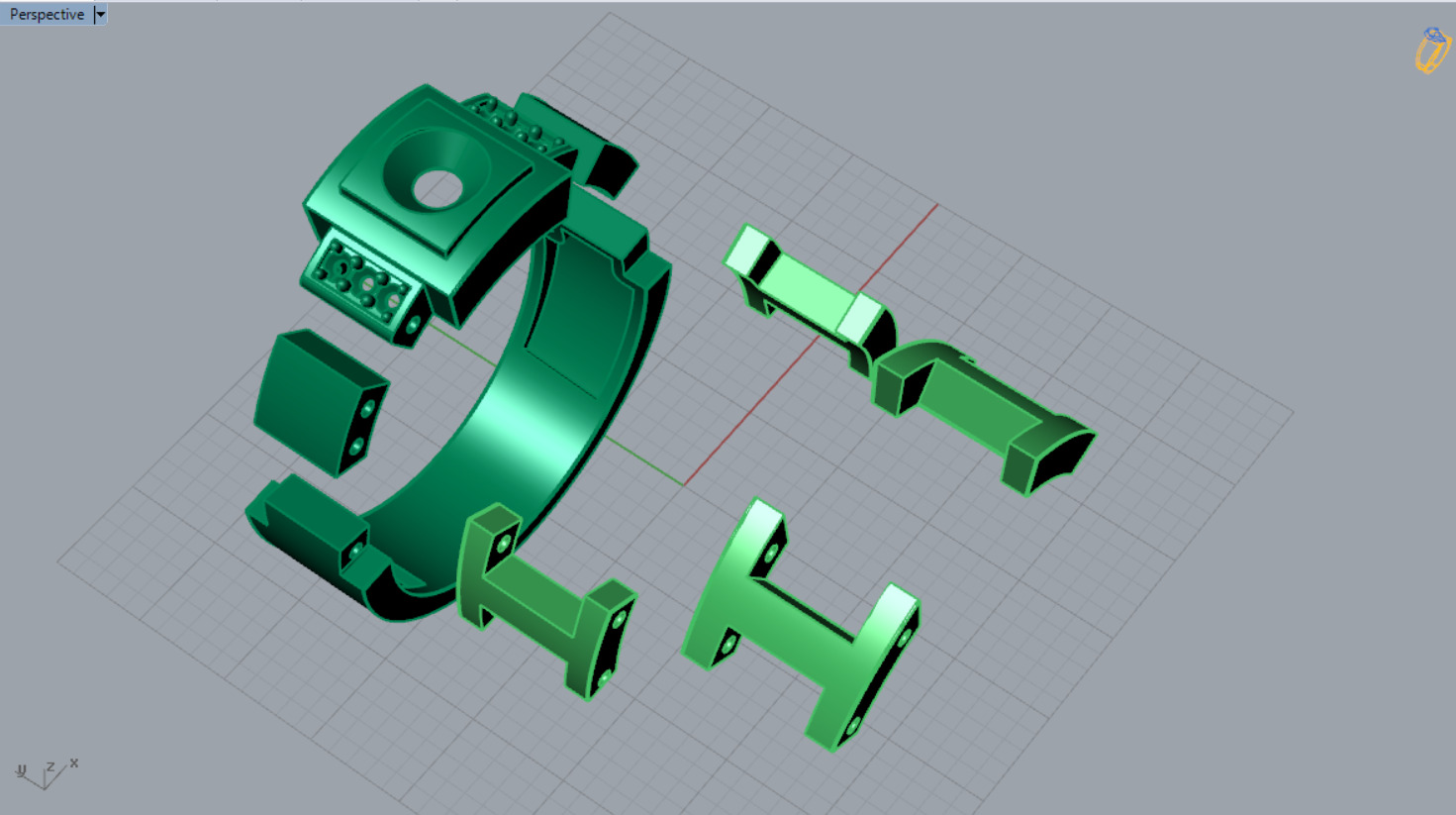 man diamond ring ror0030 3D print model_7