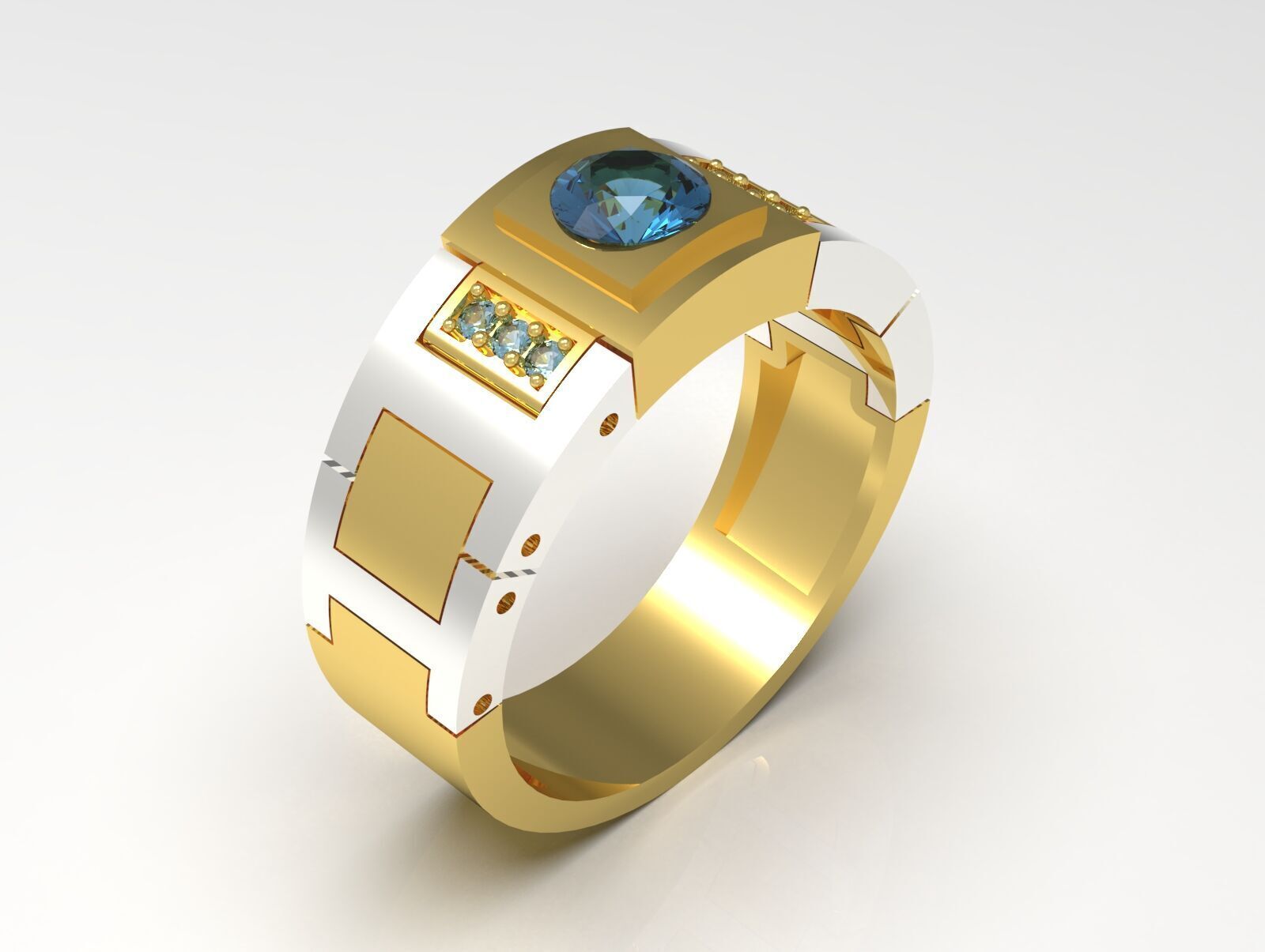 man diamond ring ror0030 3D print model_12