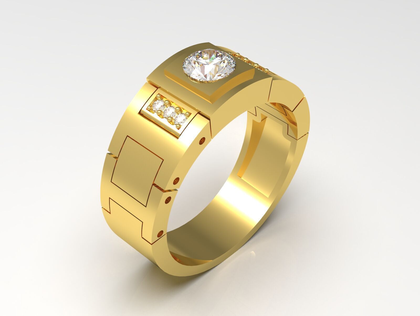 man diamond ring ror0030 3D print model_18