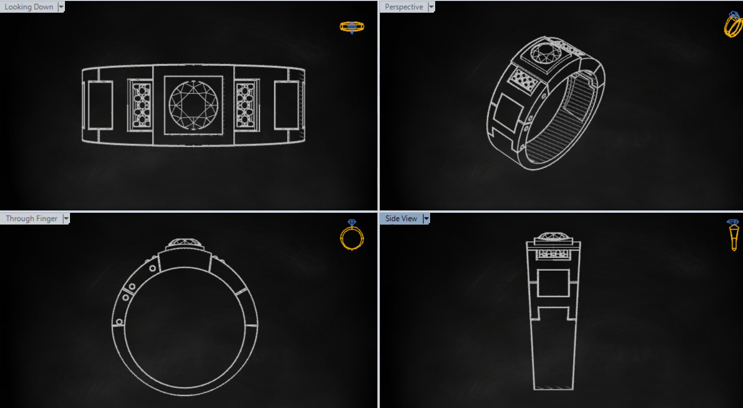 man diamond ring ror0030 3D print model_26