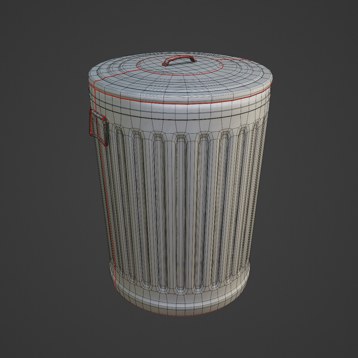 Trash Can 04 Low-poly 3D model_7