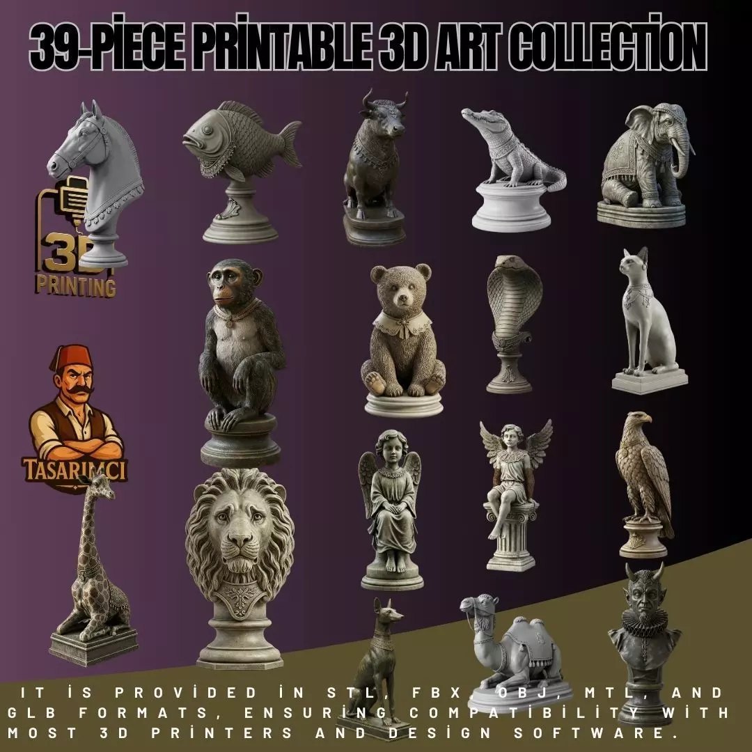 39 Piece Printable 3D Art Collection  _0