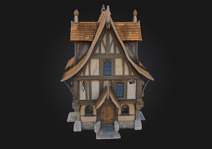 Medieval Cottage Model Timeless Charm of Rustic Living 3D model 3