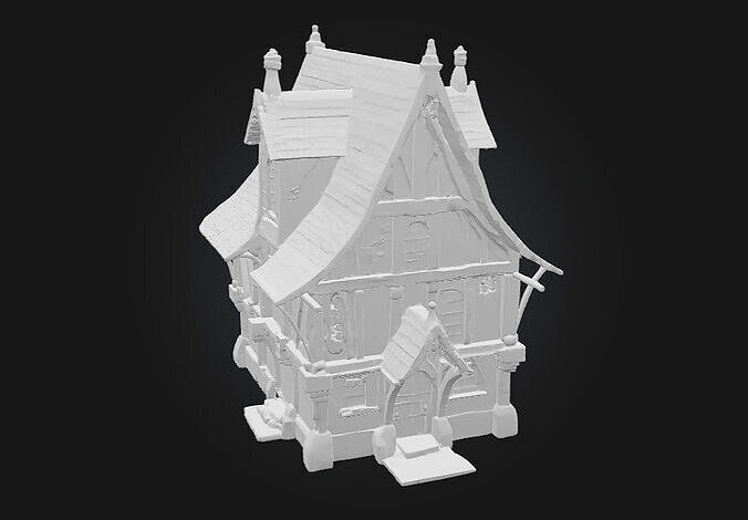 Medieval Cottage Model Timeless Charm of Rustic Living 3D model 6