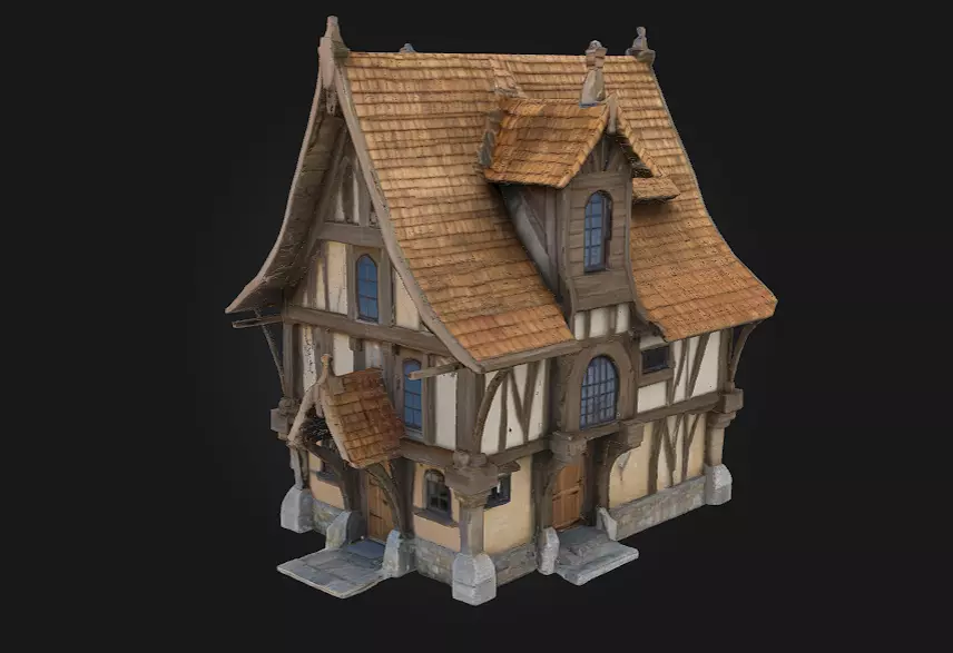 Medieval Cottage Model Timeless Charm of Rustic Living 3D model