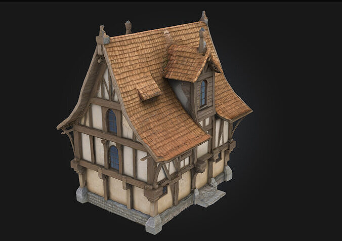Medieval Cottage Model Timeless Charm of Rustic Living 3D model 4
