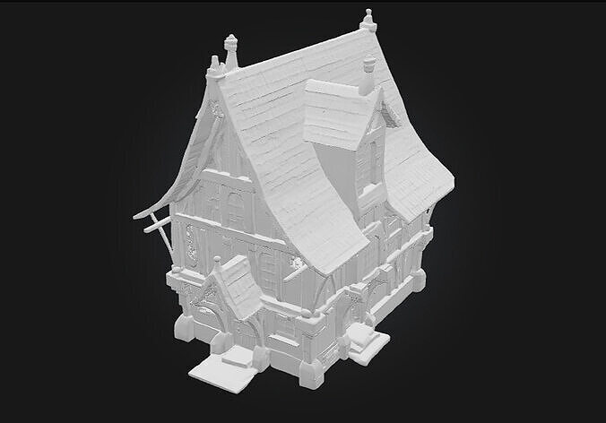 Medieval Cottage Model Timeless Charm of Rustic Living 3D model 7