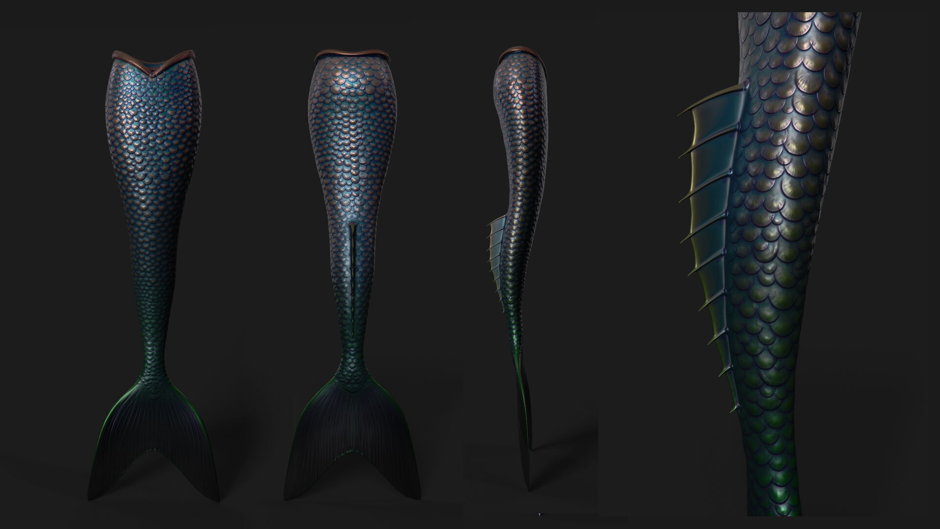 Mermaid tale Animated Low-poly 3D model_6