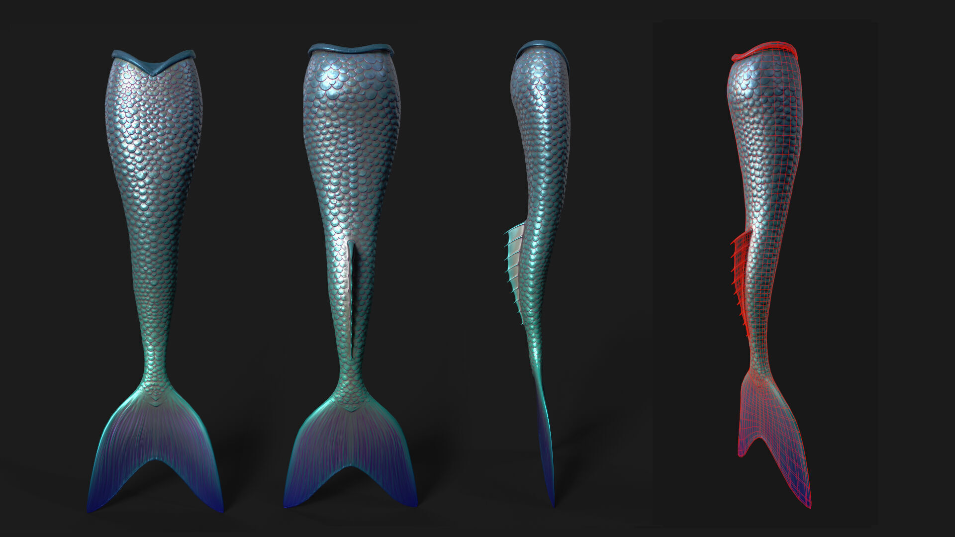 Mermaid tale Animated Low-poly 3D model_4