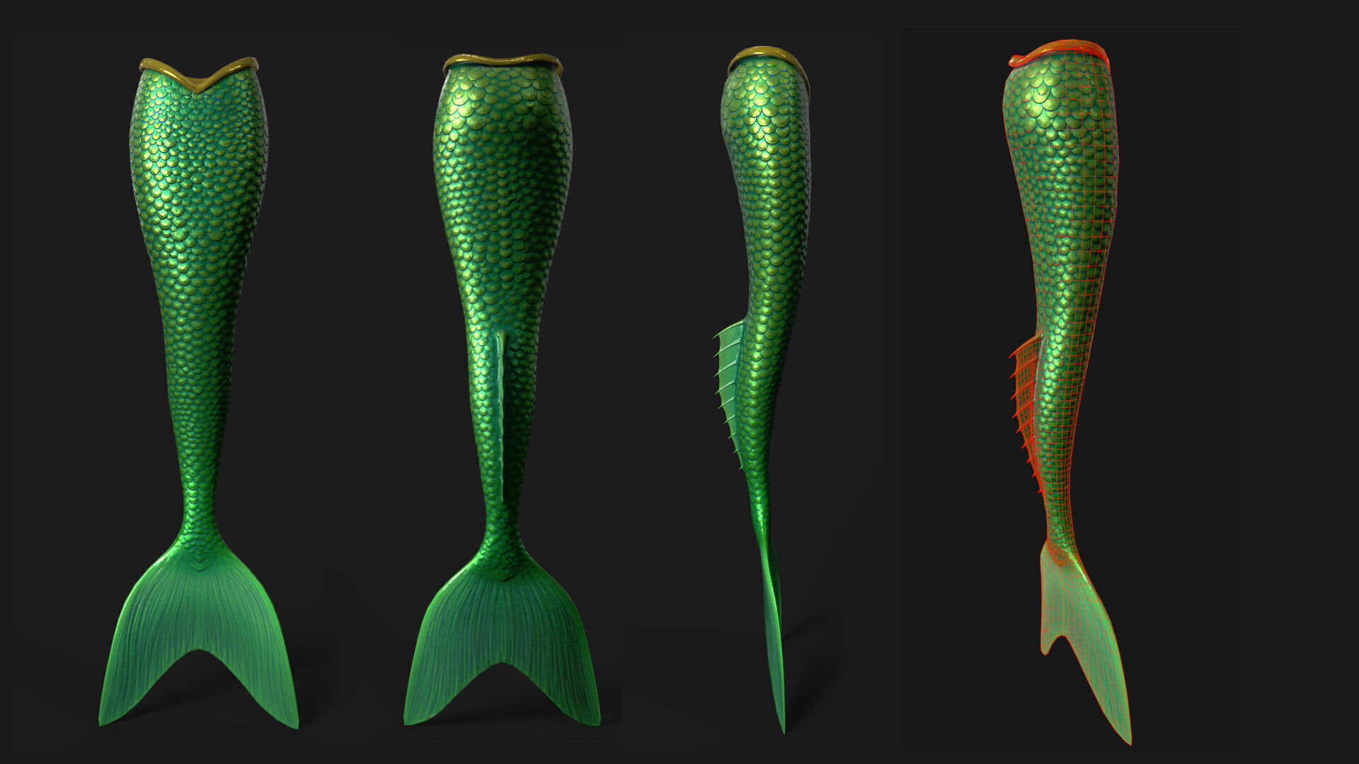 Mermaid tale Animated Low-poly 3D model_3