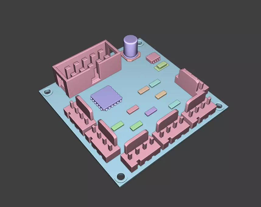 small circuit board Free low-poly 3D model