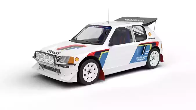 Peugeot 205 T16 Evo 2 Group B 1986 3d model 3D model