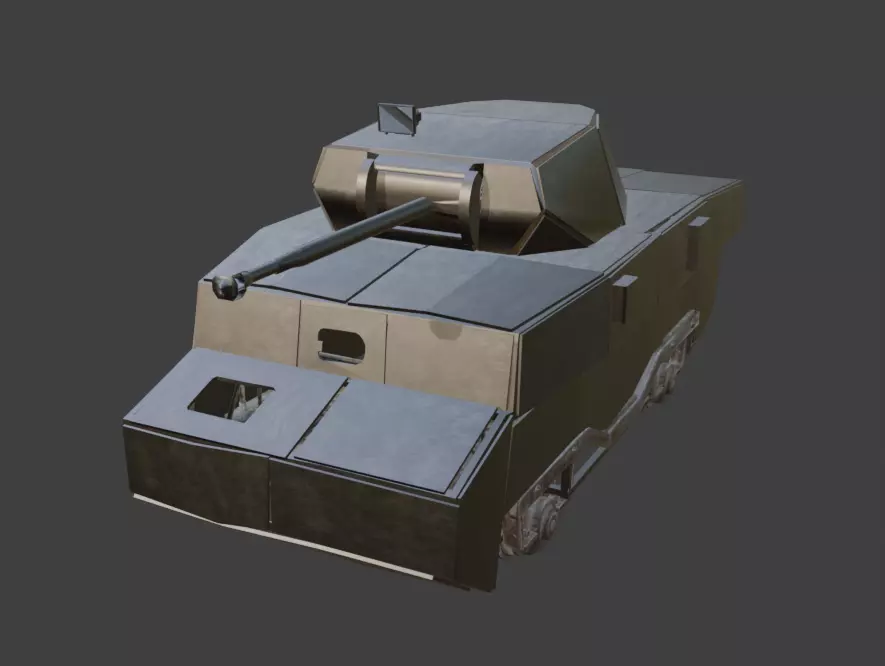 Panzer train tank Free 3D model