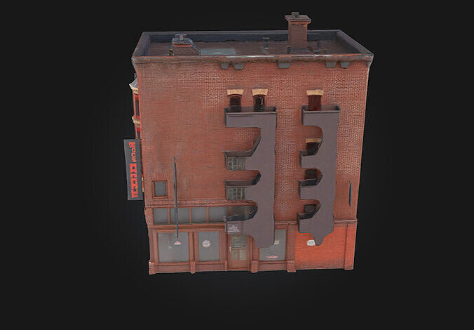 Stone Bakery Building Model  A Rustic Culinary Haven 3D model 5