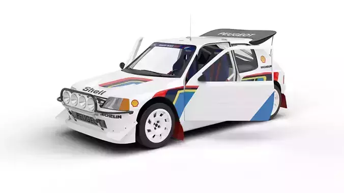 Peugeot 205 T16 Evo 2 Group B 1986 HQ 3d model 3D model