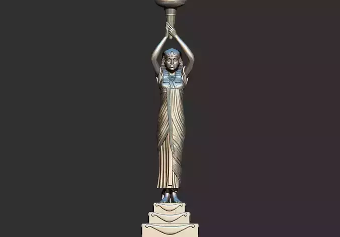 Egyptian Pharaoh Goddess  woman of the Night Illuminated Statue  3D print model