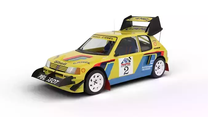 Peugeot 205  T16 Turbo Pikes Peak 1987 3d model 3D model