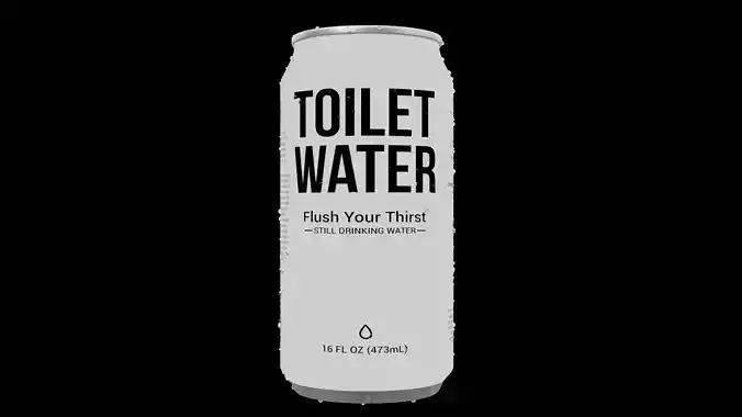 Aluminum Beverage Can 3D Model with Water Drops  Game Ready 